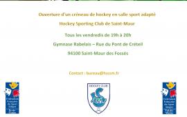 Ouverture créneau - Hockey en salle sport adapté