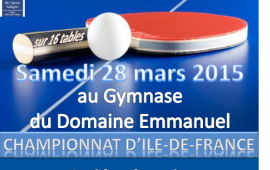CHAMPIONNAT RÉGIONAL DE TENNIS DE TABLE 2015