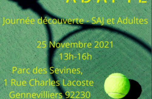 Journée tennis le 25 novembre à Gennevilliers